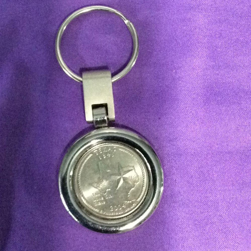 Texas State quarter keychain